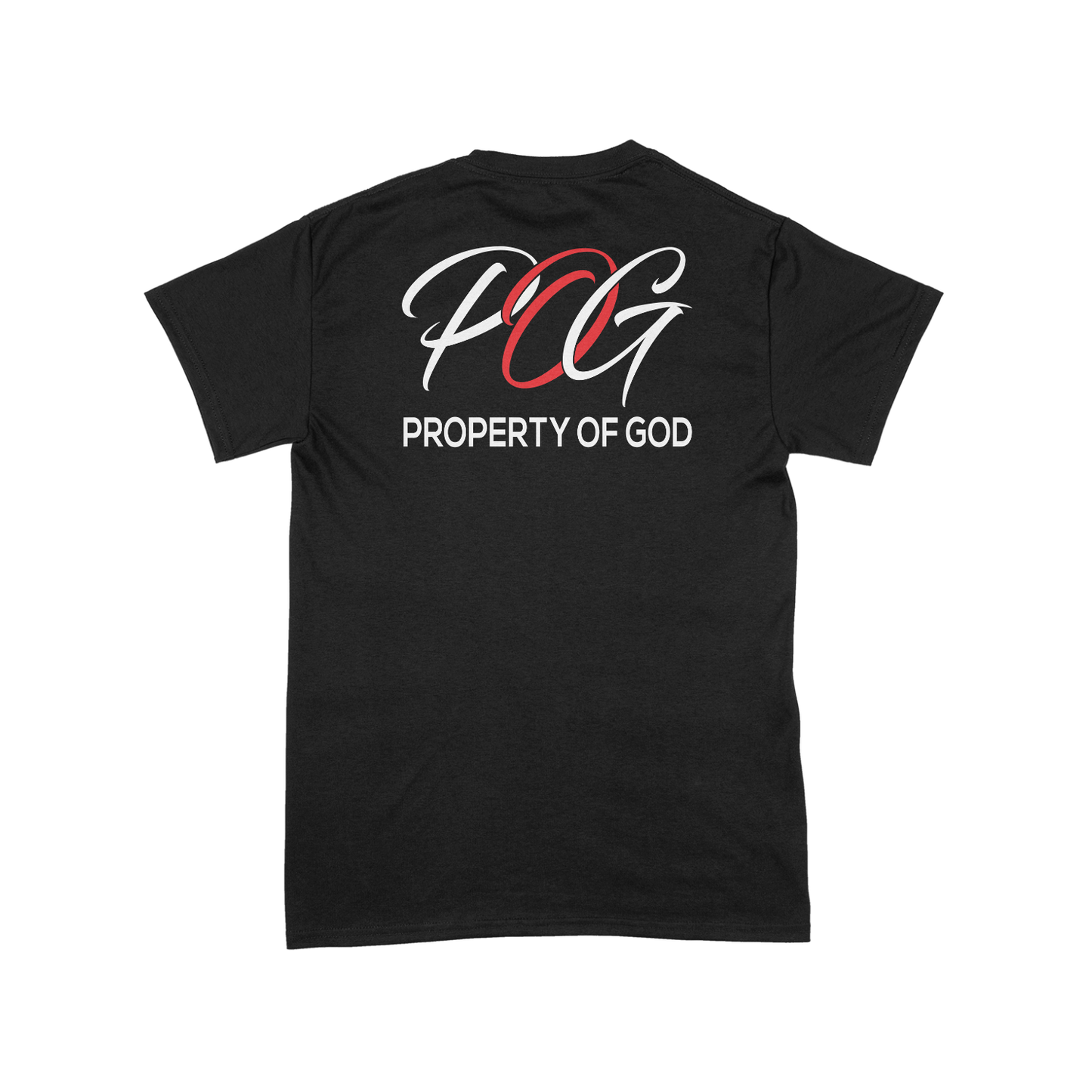 NEW POG Classic Logo Tee - Black (White & Red Design)
