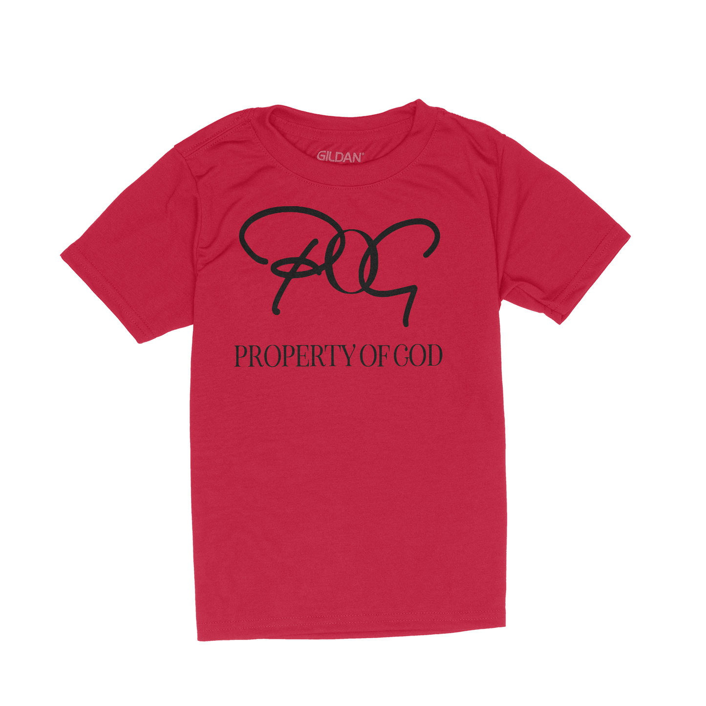 POG Kids Signature Oversized Logo T-Shirt- Red/Black