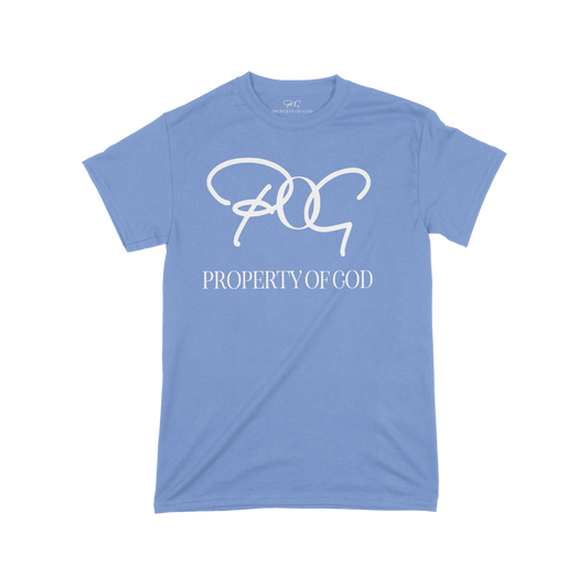 POG Signature Oversized Logo T-Shirt- Powder Blue