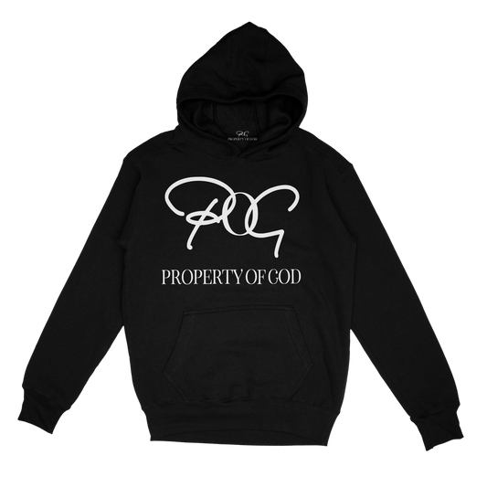 POG Signature Oversized Logo Hoodie- Black