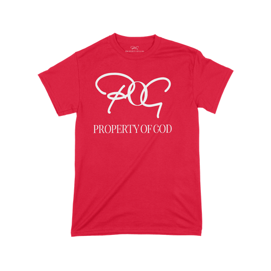 POG Signature Oversized Logo T-Shirt- Red